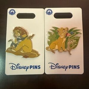 Disney The Lion King Pins- Simba & Timon Grub, Mufasa & Rafiki Set Of 2 Tradable